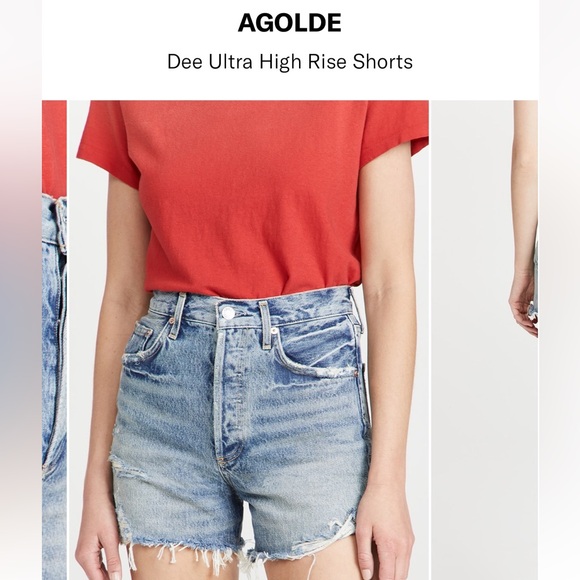 NWT Agolde Dee Ultra High Rise Shorts Size 23 Color Riccochet - Picture 6 of 7